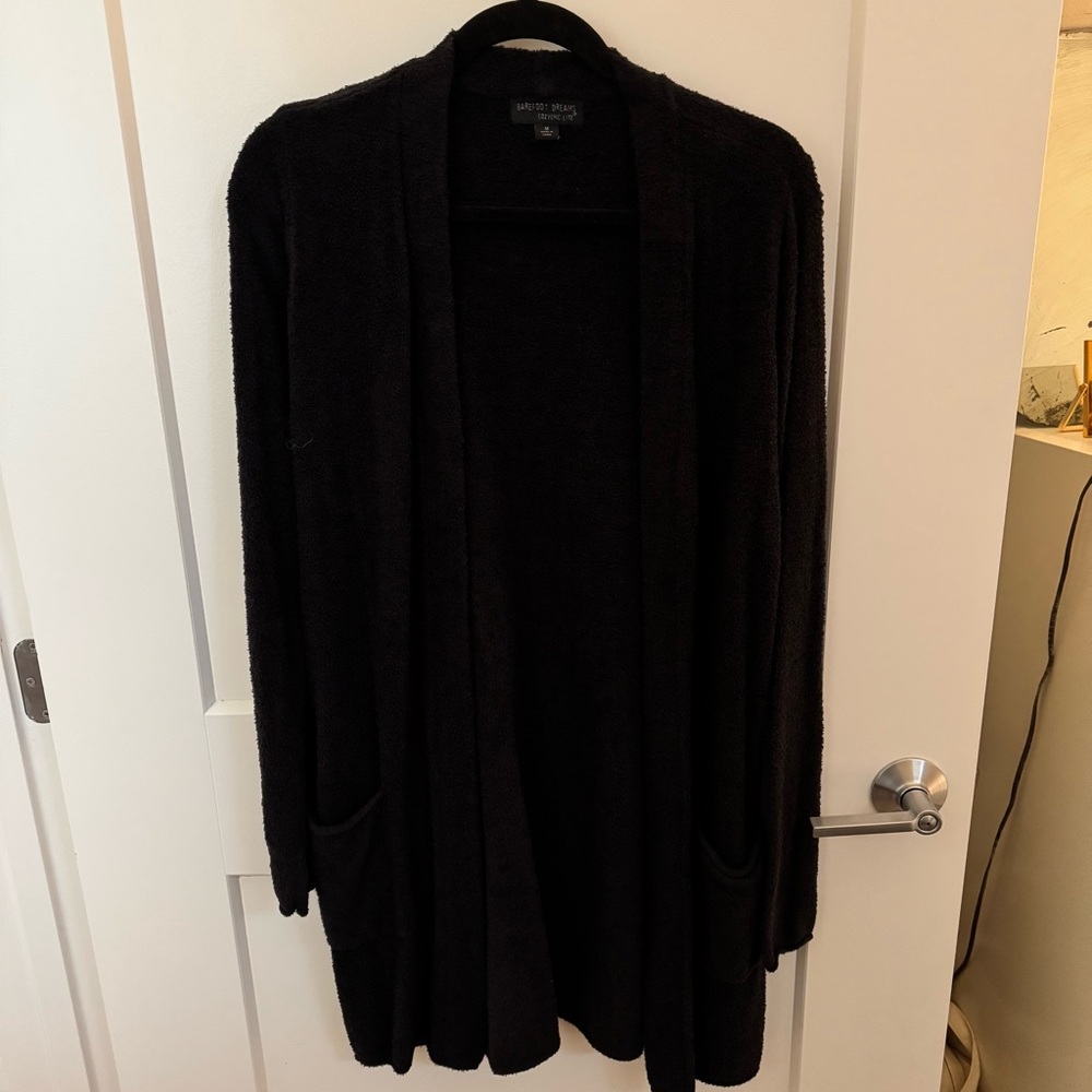 Barefoot dreams cozylite Black Open Front Cardigan Sweater Medium